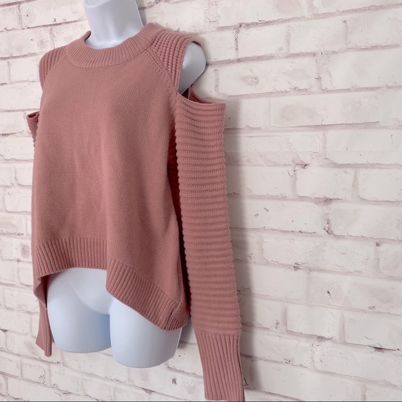 Moto-Inspired Cold Shoulder Sweater - Picture 2 of 8